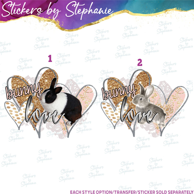 (s04-249) Bunny Love, Dutch Rabbit Iron-On Transfer