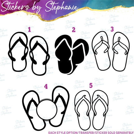 (s01-055) Flip Flops Iron-On Transfer