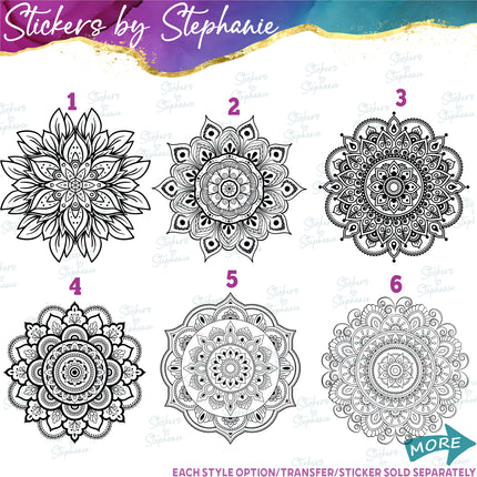 (s01-059) Mandala Flower Iron-On Transfer or Sticker
