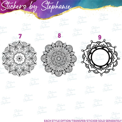 (s01-059) Mandala Flower Iron-On Transfer or Sticker