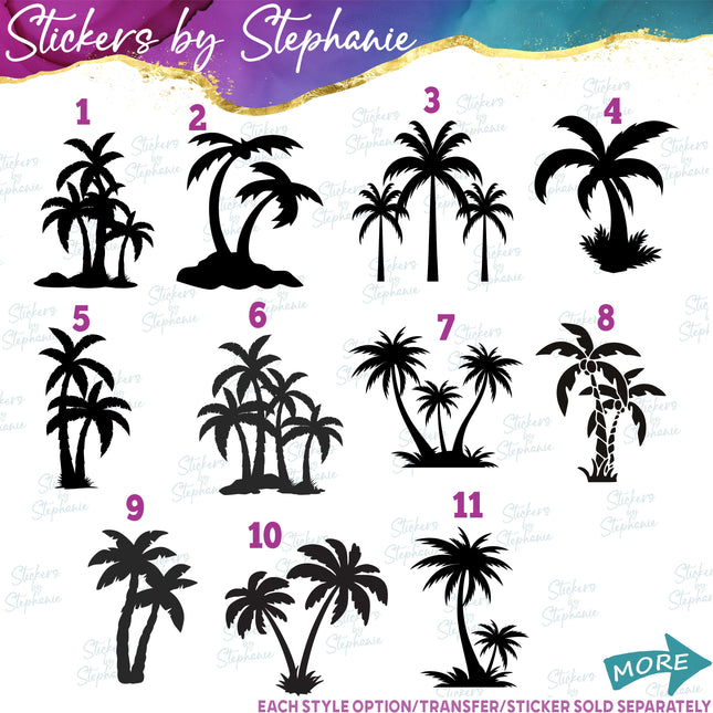 (s01-098) Palm Tree Silhouette Iron-On Transfer