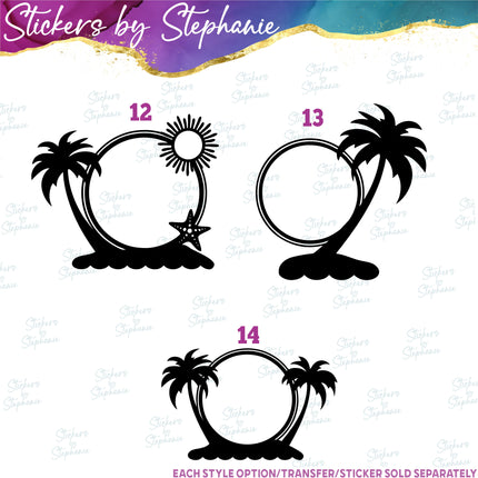 (s01-098) Palm Tree Silhouette Iron-On Transfer