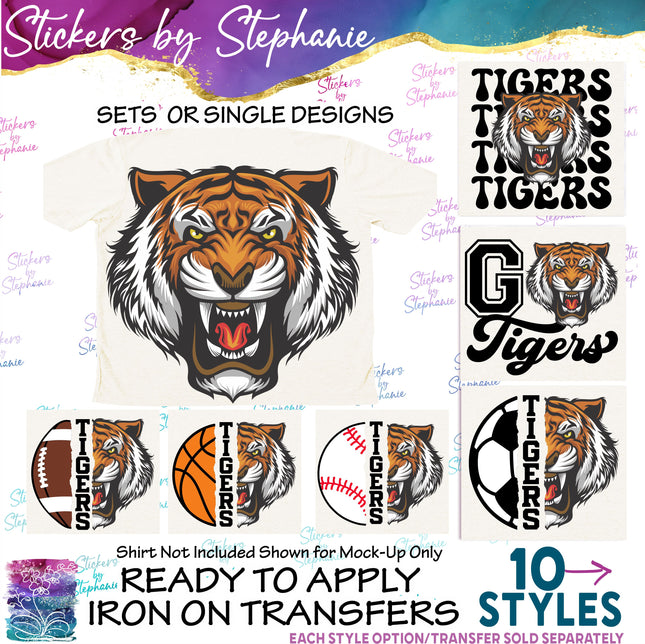 (s10-020) Tiger Mascot Iron-On Transfer
