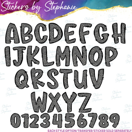 (s11-010) Elephant Print Letters Custom Name Text Iron-On Transfer or Sticker