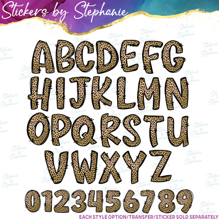 (s11-012) Cheetah Leopard Print Letters Custom Name Text Iron-On Transfer or Sticker