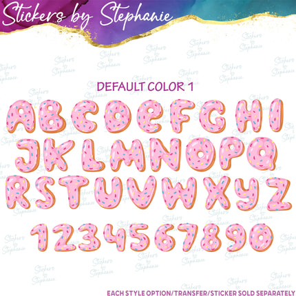 (s11-018) Donut Letters Custom Name Text Iron-On Transfer or Sticker