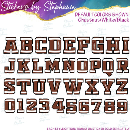 (s11-022) Football Letters Custom Name Text Iron-On Transfer or Sticker