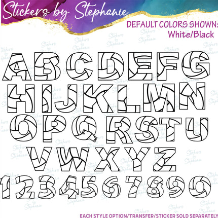 (s11-026) Volleyball Letters Custom Name Text Iron-On Transfer or Sticker