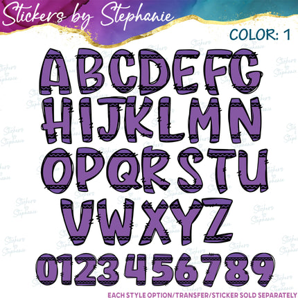 (s11-032) Crayon Letters Custom Name Text Iron-On Transfer or Sticker