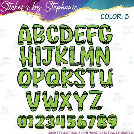 (s11-032) Crayon Letters Custom Name Text Iron-On Transfer or Sticker