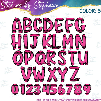 (s11-032) Crayon Letters Custom Name Text Iron-On Transfer or Sticker