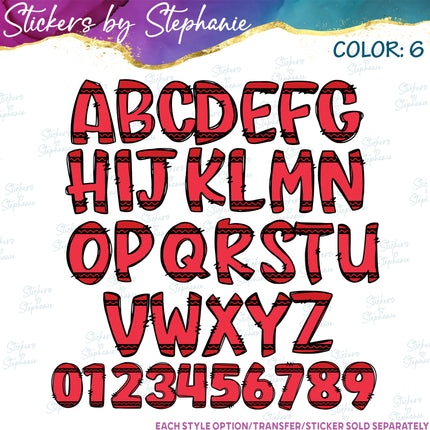 (s11-032) Crayon Letters Custom Name Text Iron-On Transfer or Sticker