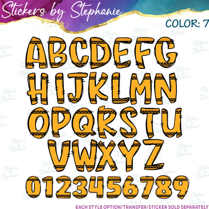 (s11-032) Crayon Letters Custom Name Text Iron-On Transfer or Sticker