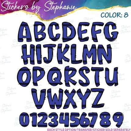 (s11-032) Crayon Letters Custom Name Text Iron-On Transfer or Sticker