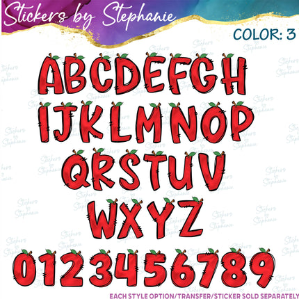 (s11-033) School Supplies Teacher Student Letters Custom Name Text Iron-On Transfer or Sticker