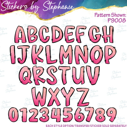 (s11-038) Pink Gold Bokeh Letters Custom Name Text Iron-On Transfer or Sticker