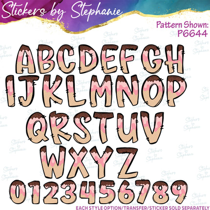(s11-041) Ice Cream Cone Letters Custom Name Text Iron-On Transfer or Sticker