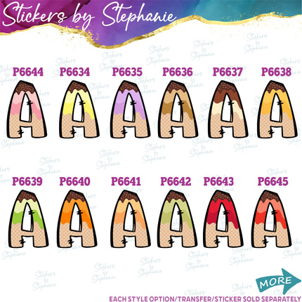 (s11-041) Ice Cream Cone Letters Custom Name Text Iron-On Transfer or Sticker
