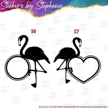 (s01A-023) Flamingo Silhouette Iron-On Transfer