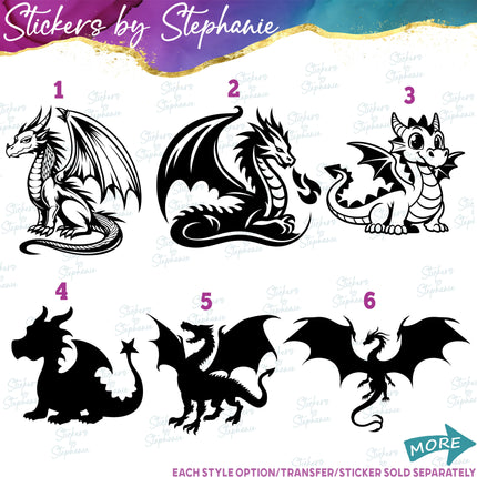 (s01A-271) Dragon Graphic Iron-On Transfer or Sticker