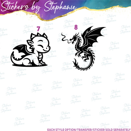 (s01A-271) Dragon Graphic Iron-On Transfer or Sticker