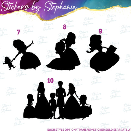 (s01C-032) Sophia the First Princess Silhouette Iron-On Transfer or Sticker