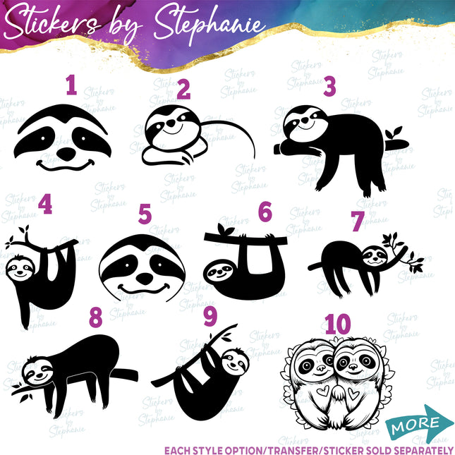 (s01A-132) Sloth Iron-On Transfer