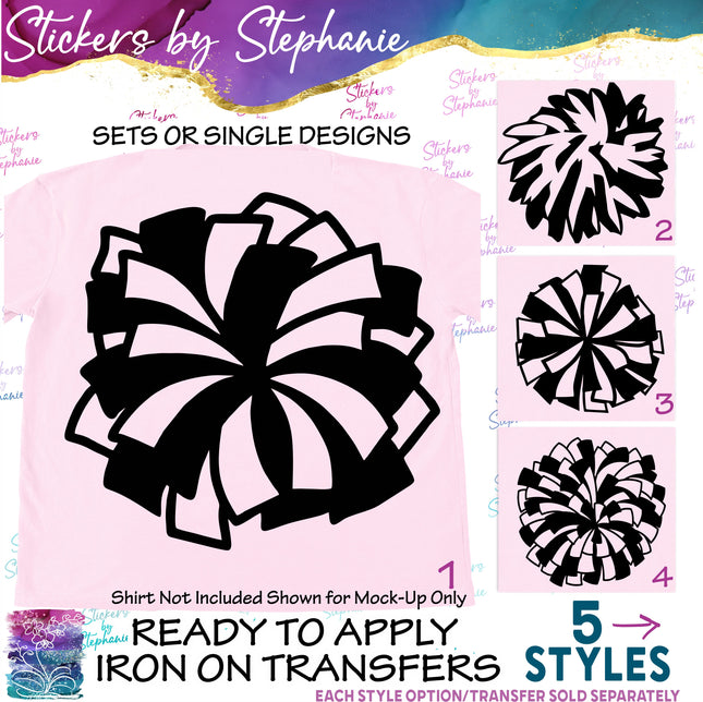 (s01-212) Cheer Pom-Pom Iron-On Transfer