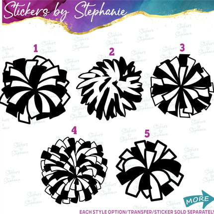 (s01-212) Cheer Pom-Pom Iron-On Transfer