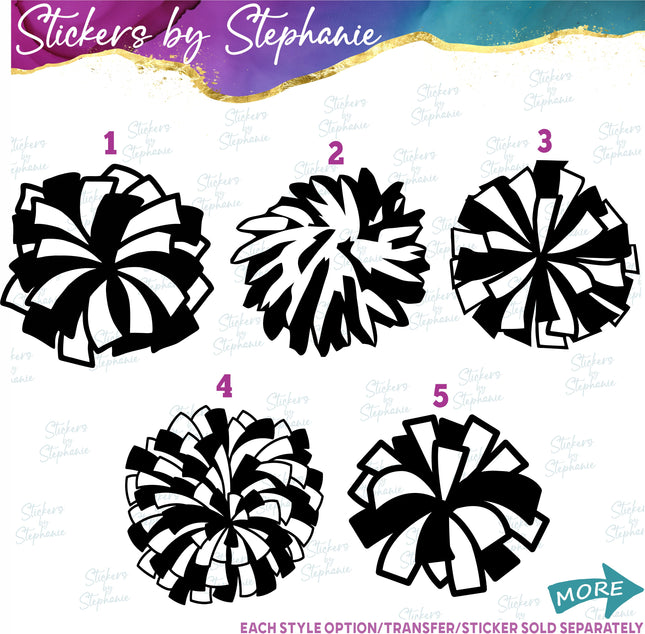 (s01-212) Cheer Pom-Pom Iron-On Transfer