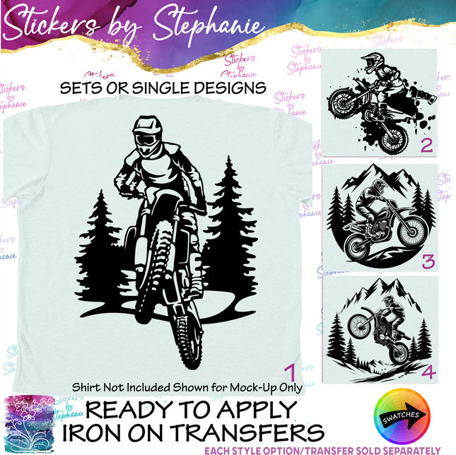 (s01-221) Motocross Rider Riding Iron-On Transfer