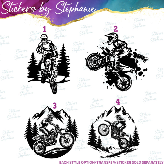 (s01-221) Motocross Rider Riding Iron-On Transfer
