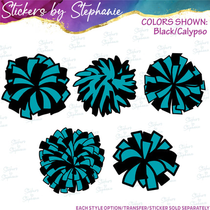 (s01-212) Cheer Pom-Pom Iron-On Transfer