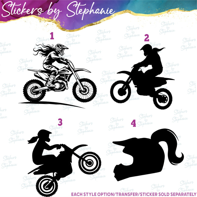 (s01-231) Motocross Girl Rider Iron-On Transfer