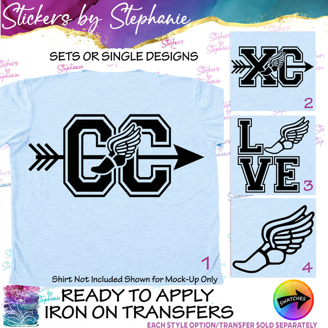 (s01-235) Track CC XC Cross Country Iron-On Transfer