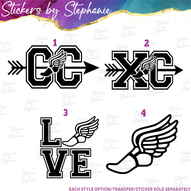 (s01-235) Track CC XC Cross Country Iron-On Transfer