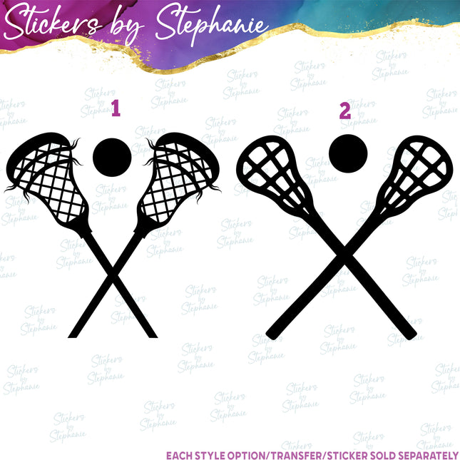 (s01-247) Lacrosse Sticks Ball Iron-On Transfer