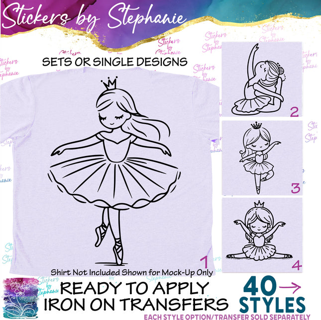 (s01-215) Ballerina Ballet Dancer Iron-On Transfer