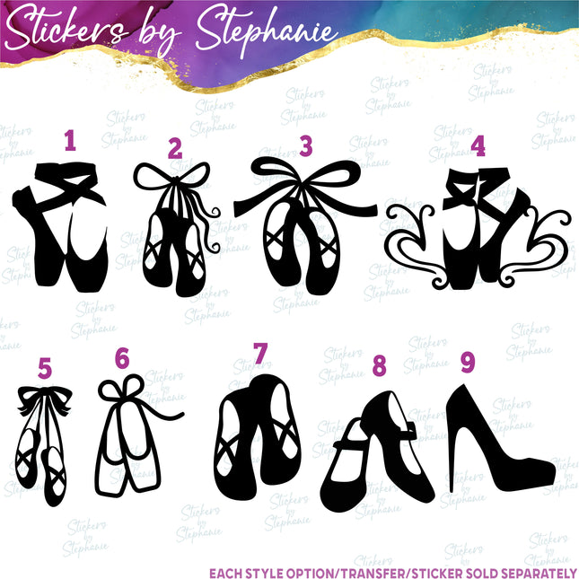 (s01-220) Ballet Dance Shoes Slippers Iron-On Transfer