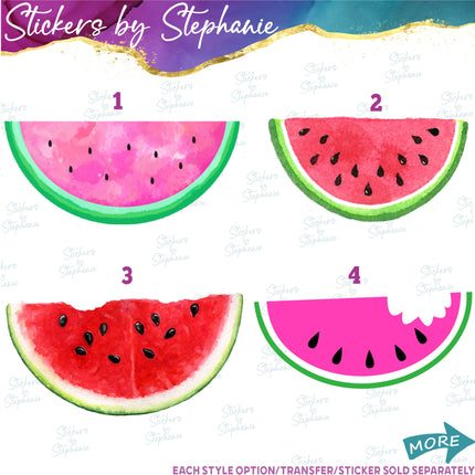 (s02-102) Watermelon Half Slice Watercolor Graphic Iron-On Transfer or Sticker