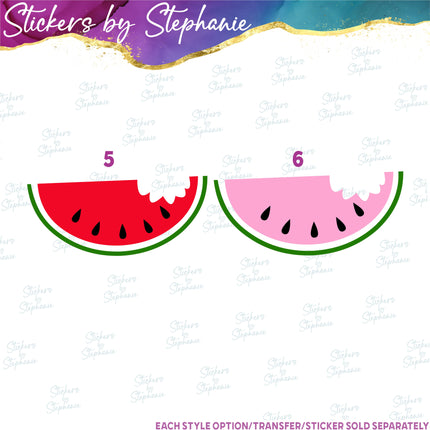 (s02-102) Watermelon Half Slice Watercolor Graphic Iron-On Transfer or Sticker