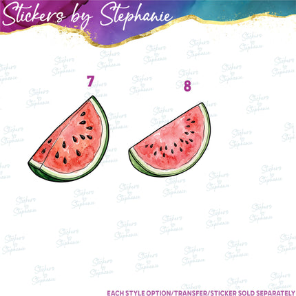 (s02-103) Red Watermelon Half Slice Whole Graphic Iron-On Transfer