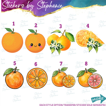 (s02-190) Orange Fruit Oranges Graphic Iron-On Transfer or Sticker