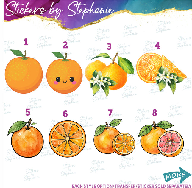 (s02-190) Orange Fruit Oranges Graphic Iron-On Transfer or Sticker