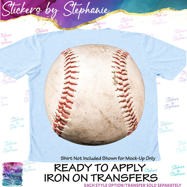 (s02-372) Baseball Illustrated Ball Iron-On Transfer or Sticker