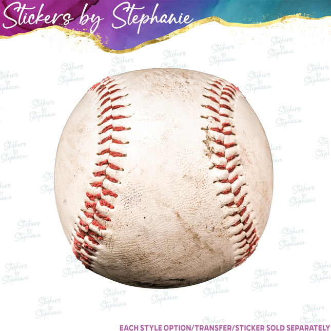 (s02-372) Baseball Illustrated Ball Iron-On Transfer or Sticker