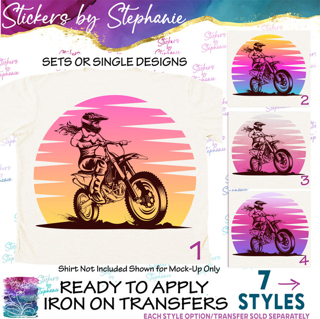 (s02-378) Motocross Sunset Iron-On Transfer