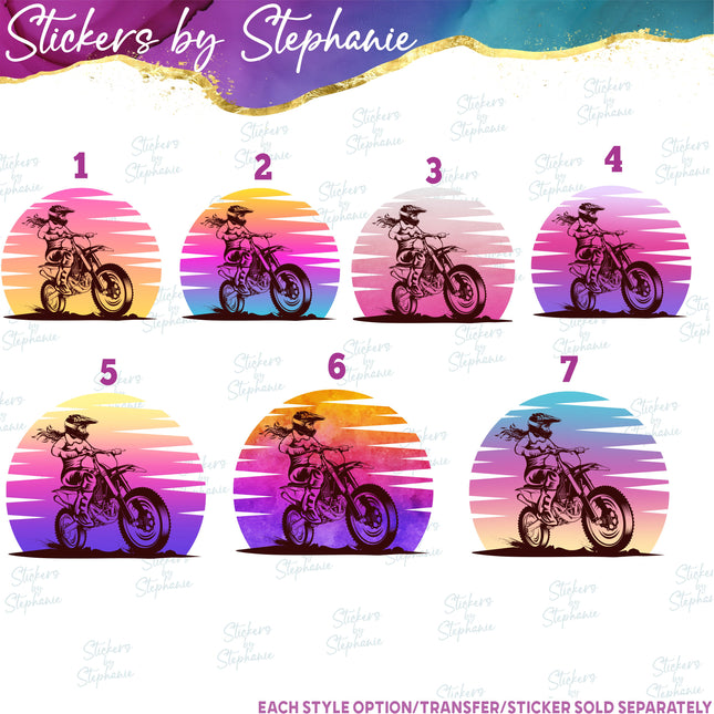 (s02-378) Motocross Sunset Iron-On Transfer