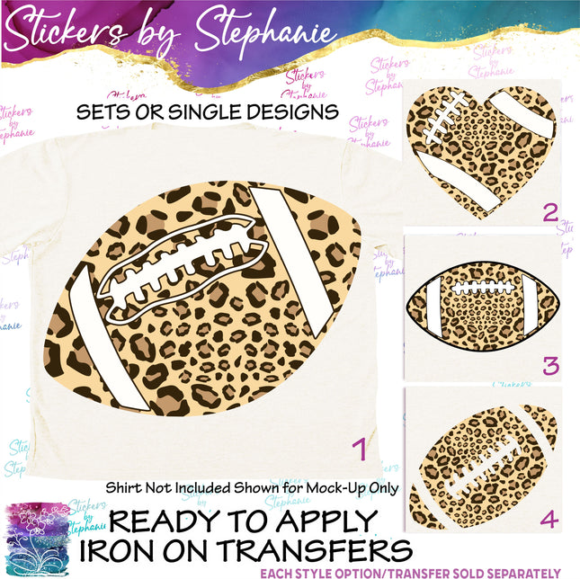 (s02-362) Football Leopard Print Iron-On Transfer