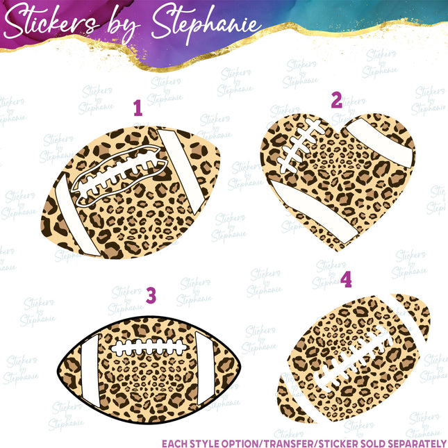 (s02-362) Football Leopard Print Iron-On Transfer